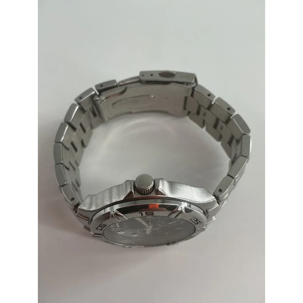 Guess Waterpro Mens Watch Black Dial Silver Stainless Steel 100M Water Resistant